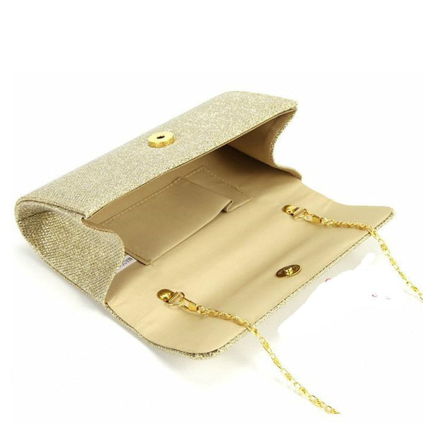 Satin Rhinestone Clutch Bag
