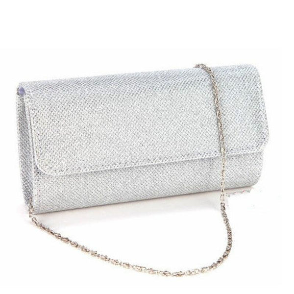 Satin Rhinestone Clutch Bag