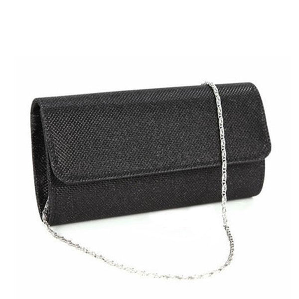 Satin Rhinestone Clutch Bag