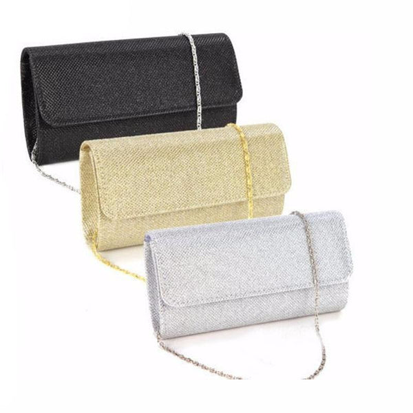 Satin Rhinestone Clutch Bag