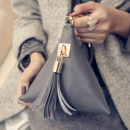 Triangular Tassel Bag
